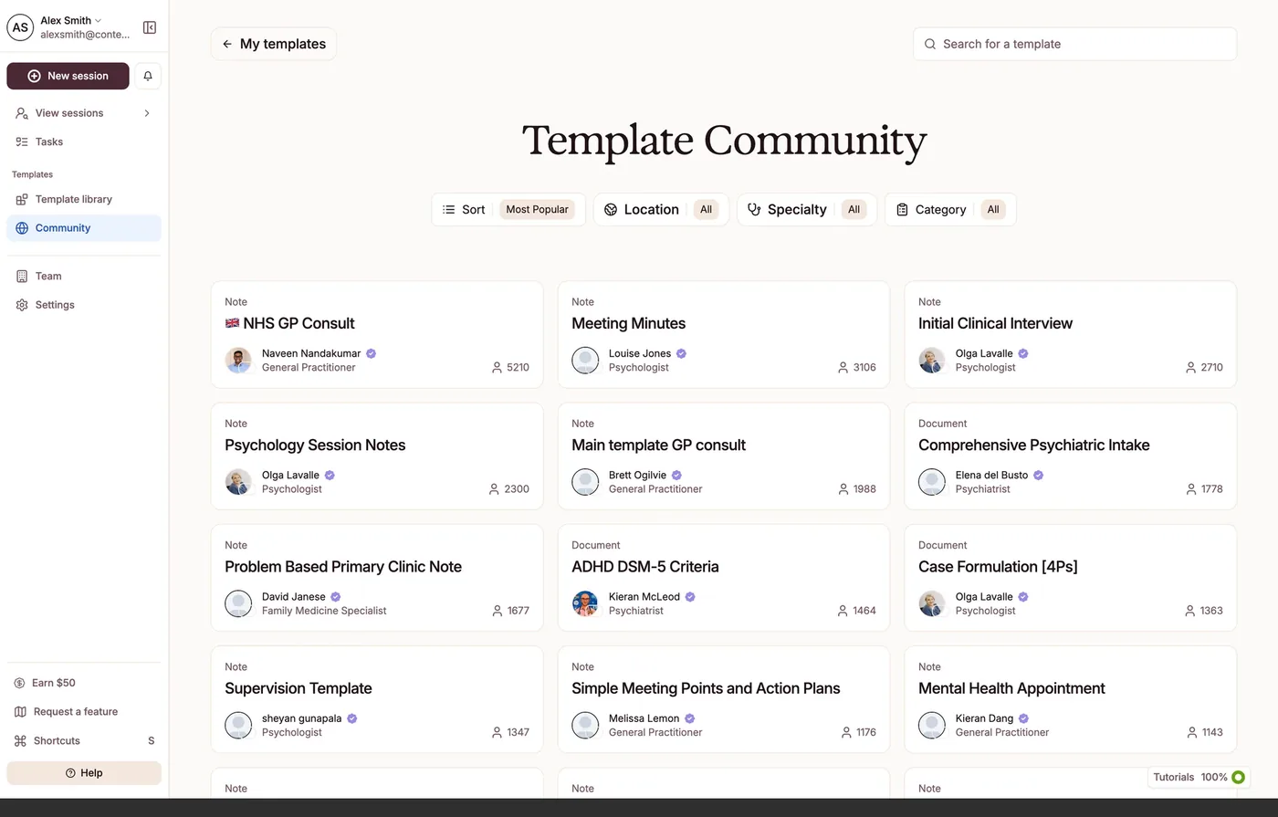 A screen from Heidi's product, reviewed in the design review